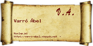Varró Ábel névjegykártya